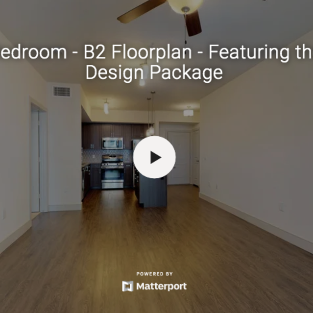 808 West - B2 floor plan with 2 bedroom featuring the Iron Design Package.