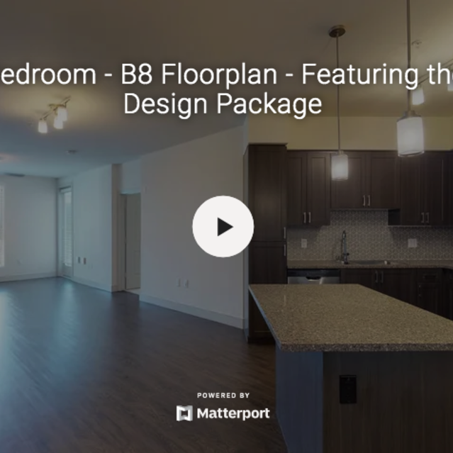 808 West - B8 Floor plan featuring two bedrooms and the Iron Design package